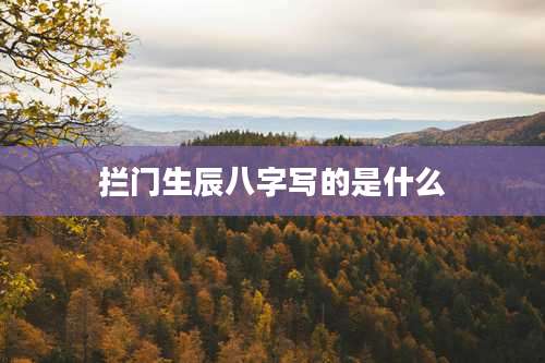 拦门生辰八字写的是什么