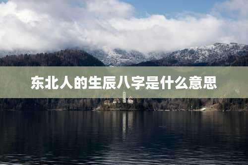 东北人的生辰八字是什么意思