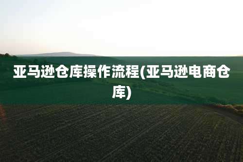 亚马逊仓库操作流程(亚马逊电商仓库)