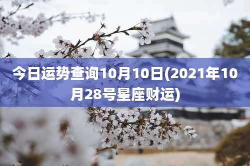 今日运势查询10月10日(2021年10月28号星座财运)