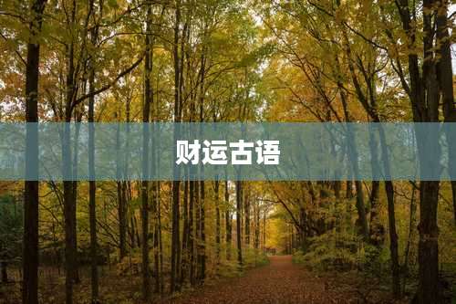 财运古语