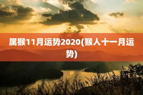 属猴11月运势2020(猴人十一月运势)