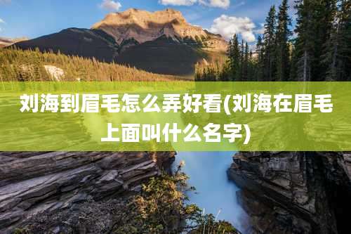 刘海到眉毛怎么弄好看(刘海在眉毛上面叫什么名字)