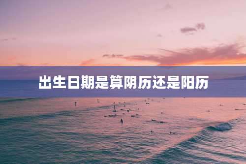 出生日期是算阴历还是阳历