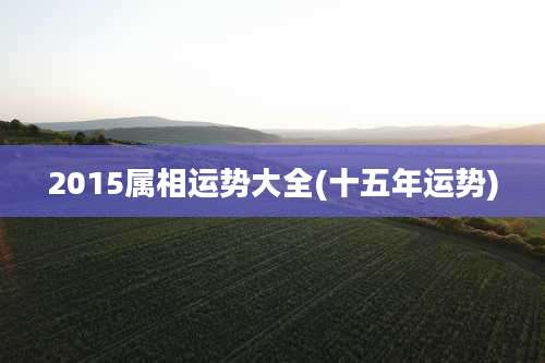 2015属相运势大全(十五年运势)