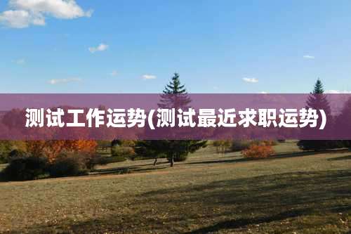 测试工作运势(测试最近求职运势)