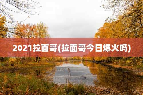 2021拉面哥(拉面哥今日爆火吗)