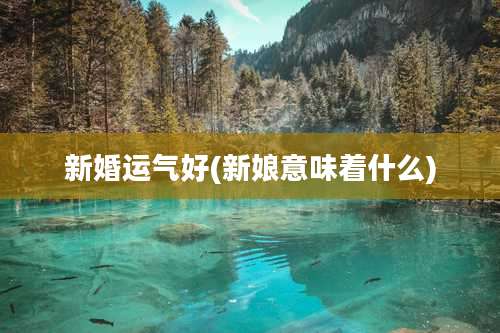 新婚运气好(新娘意味着什么)