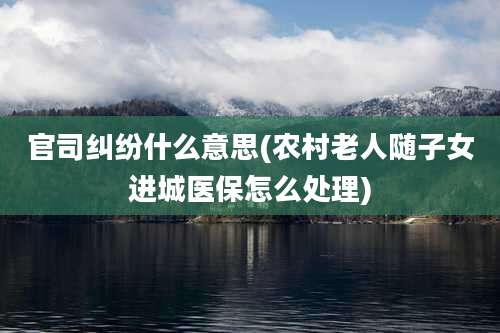 官司纠纷什么意思(农村老人随子女进城医保怎么处理)
