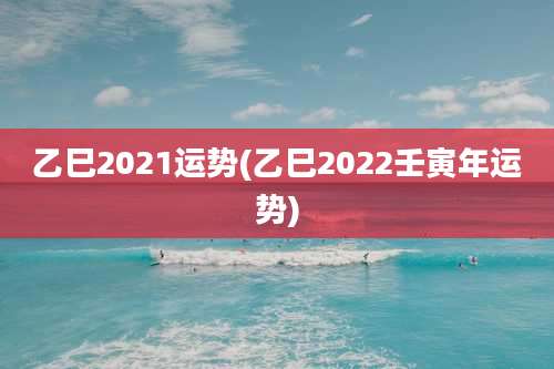 乙巳2021运势(乙巳2022壬寅年运势)