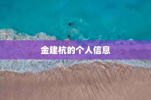 金建杭的个人信息