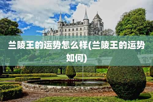 兰陵王的运势怎么样(兰陵王的运势如何)