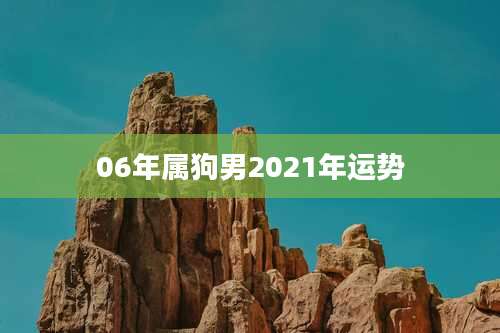 06年属狗男2021年运势