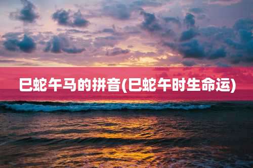 巳蛇午马的拼音(巳蛇午时生命运)