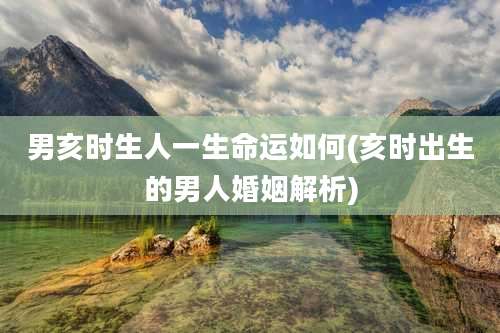 男亥时生人一生命运如何(亥时出生的男人婚姻解析)