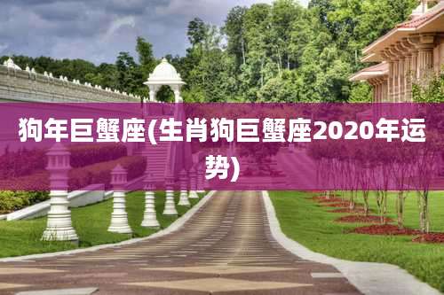 狗年巨蟹座(生肖狗巨蟹座2020年运势)