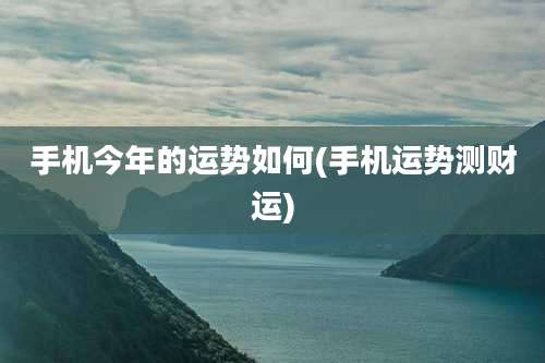 手机今年的运势如何(手机运势测财运)