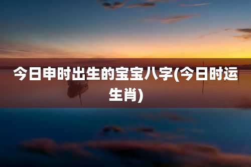 今日申时出生的宝宝八字(今日时运生肖)