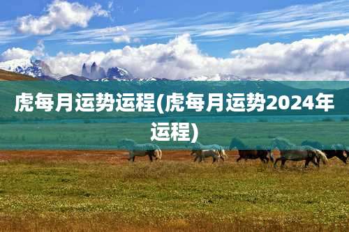 虎每月运势运程(虎每月运势2024年运程)