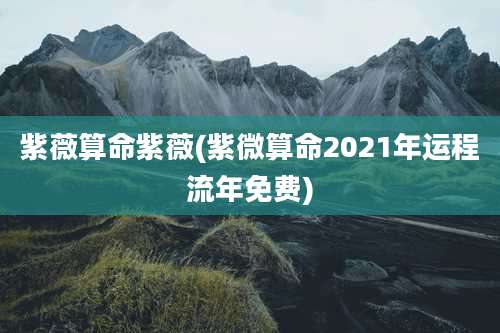 紫薇算命紫薇(紫微算命2021年运程流年免费)