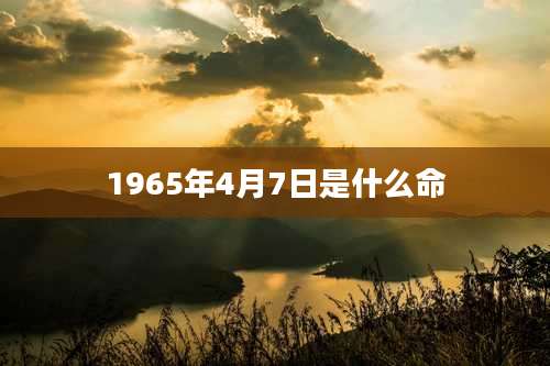 1965年4月7日是什么命