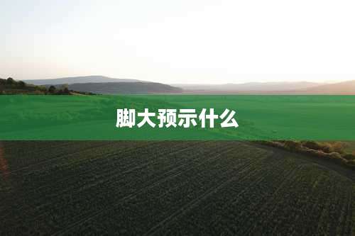 脚大预示什么