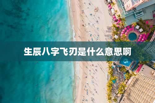 生辰八字飞刃是什么意思啊