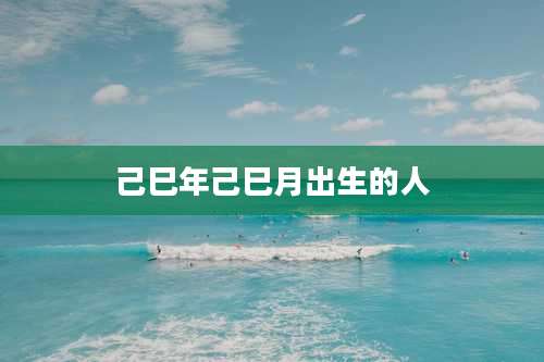 己巳年己巳月出生的人