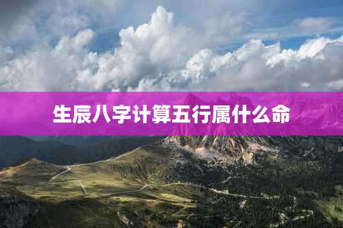 生辰八字计算五行属什么命
