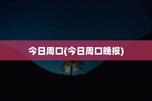今日周口(今日周口晚报)