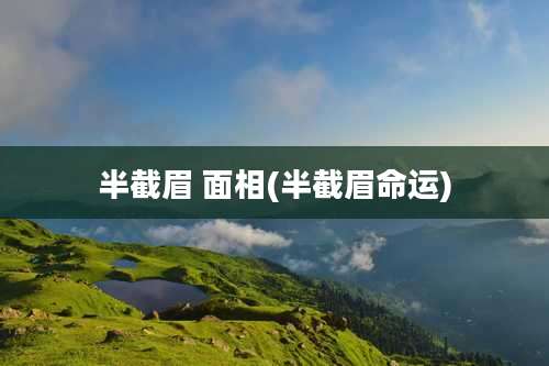 半截眉 面相(半截眉命运)