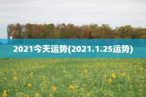 2021今天运势(2021.1.25运势)