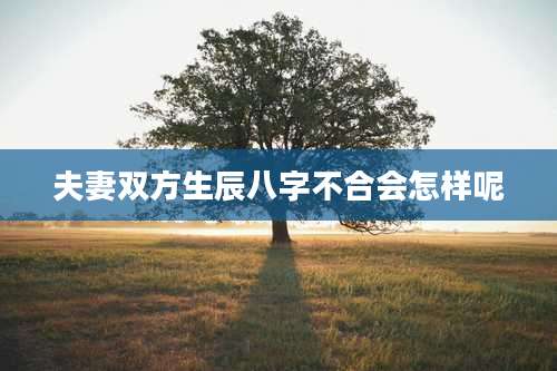 夫妻双方生辰八字不合会怎样呢