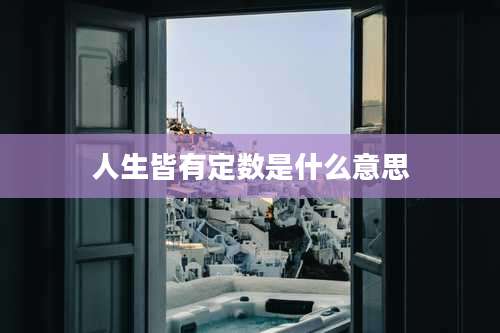 人生皆有定数是什么意思