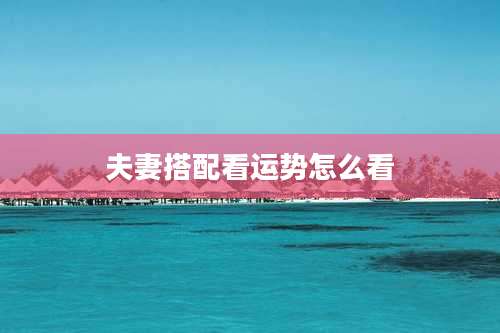 夫妻搭配看运势怎么看