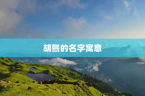 胡熙的名字寓意