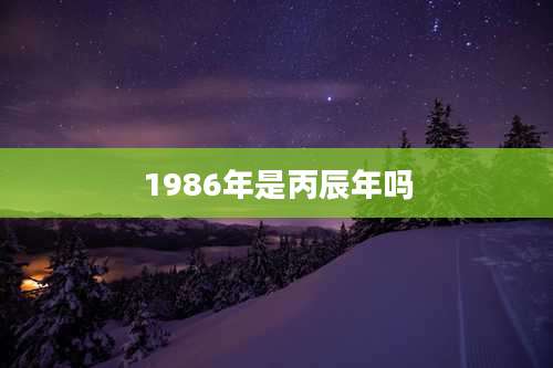 1986年是丙辰年吗