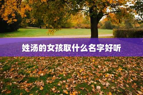 姓汤的女孩取什么名字好听