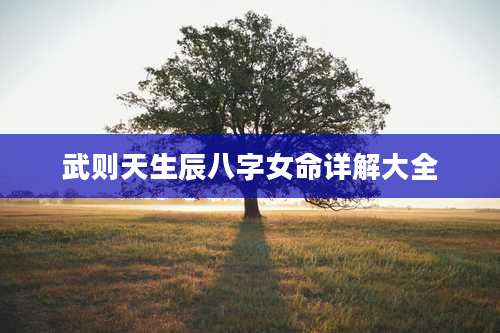 武则天生辰八字女命详解大全