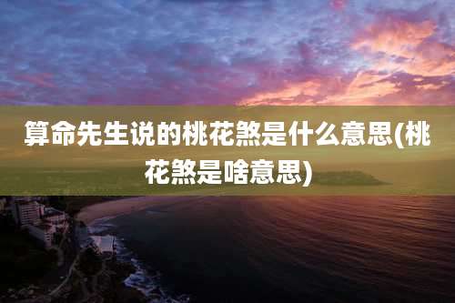 算命先生说的桃花煞是什么意思(桃花煞是啥意思)