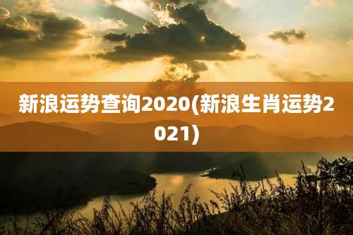新浪运势查询2020(新浪生肖运势2021)