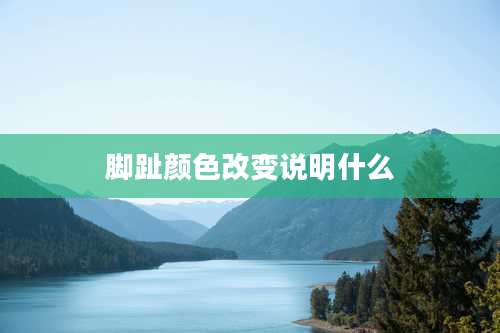 脚趾颜色改变说明什么