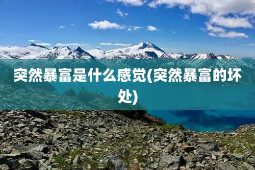 突然暴富是什么感觉(突然暴富的坏处)