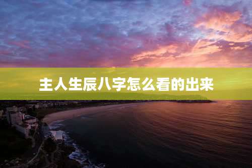 主人生辰八字怎么看的出来