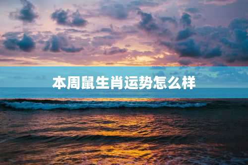 本周鼠生肖运势怎么样