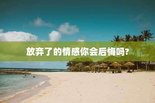 放弃了的情感你会后悔吗?