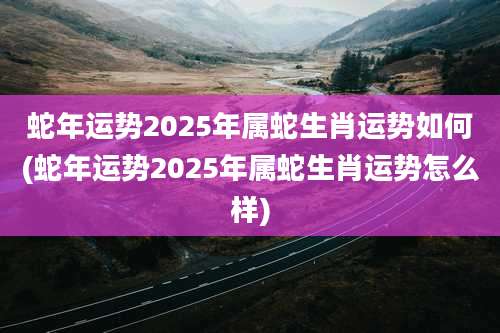 蛇年运势2025年属蛇生肖运势如何(蛇年运势2025年属蛇生肖运势怎么样)