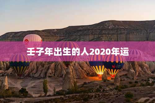 壬子年出生的人2020年运