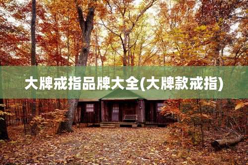 大牌戒指品牌大全(大牌款戒指)