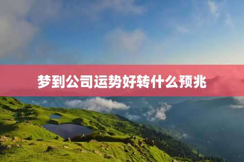 梦到公司运势好转什么预兆